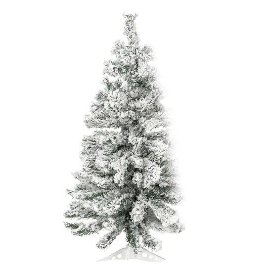 RAHEEV; 3 ft Snow Flocked Artificial Christmas Tree with Hinged Branches; Category:Christmas Tabletop & Accent Trees; Image:1